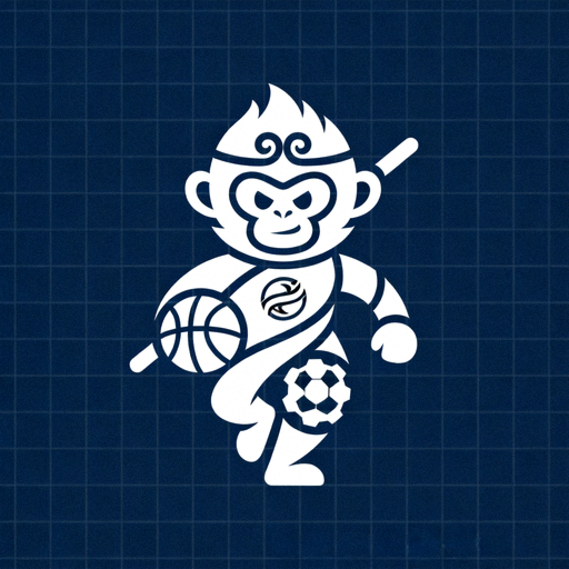 悟空体育品牌logo，蓝色火焰与悟空剪影组合